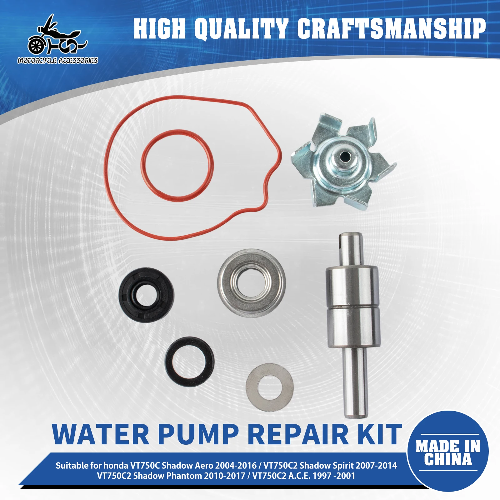 

SJ Motorcycle Parts Water Pump Repair Kit For Honda VT750C Shadow Aero 04-16 NV400 NV600 VT600C NV750C2 Shadow NTV650 Revere