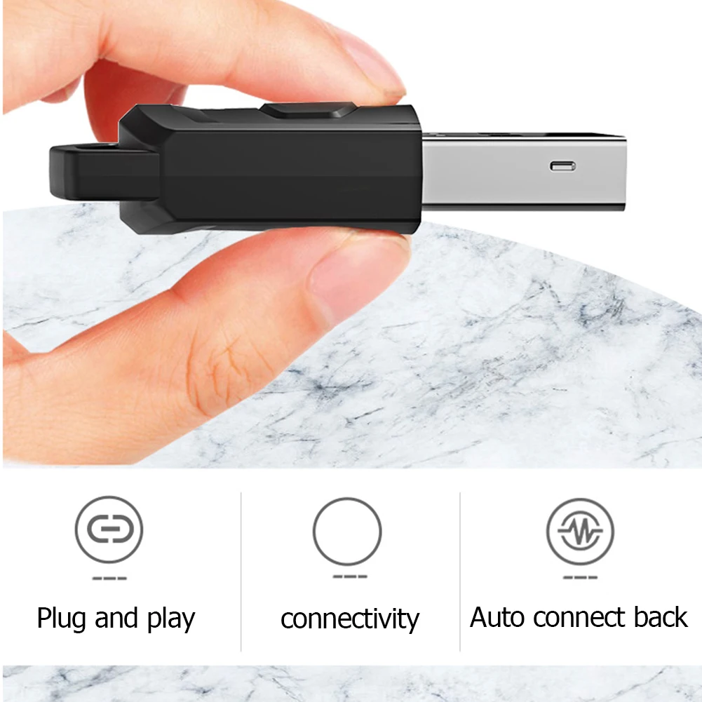 Bluetooth Audio Adapter Wireless Headphone Adapter Receiver for PS5/PS4 Game Console PC Headset 2 in 1 USB Bluetooth 5.0 Dongle