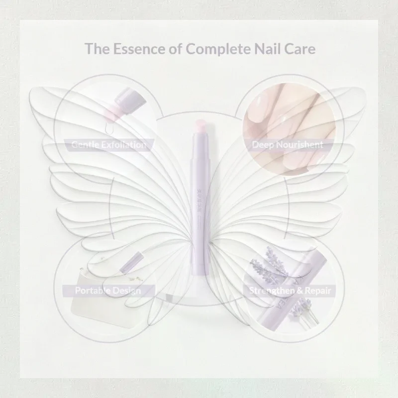 3-in-1 Durable Nail Art Pen 1Pcs Hand Armor Serum Brush Cuticle Pusher Multifunctional Manicure Tool for DIY Nail Design