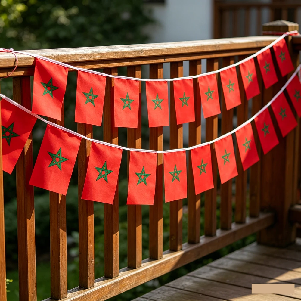 （TIKI FLAG）Morocco bunting flags 14x21cm 20pcs/package Pennant Morocco String Banner Festival Party Holiday for decoration