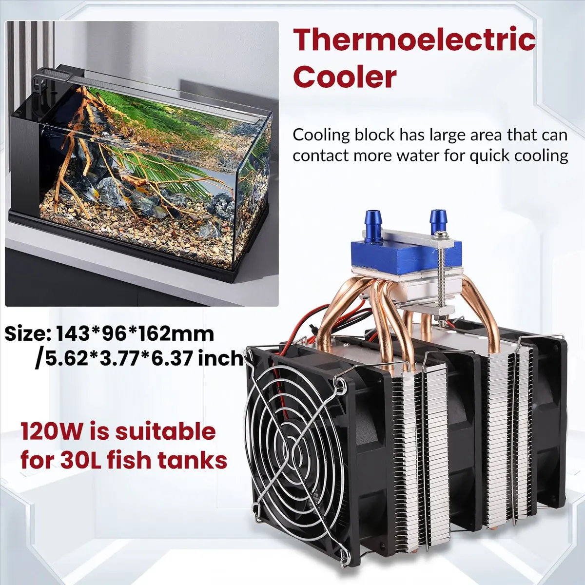 HITL 1 PC Thermoelectric Cooler Semiconductor Refrigeration Peltier Cooler Air Cooling Radiator Water Chiller Cooling System Dev