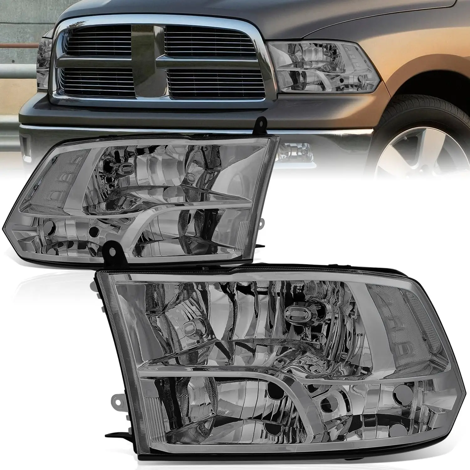 

Четырехпрочные фары в сборе, совместимые с Dodge Ram 1500 2500 3500 2011-2018 Ram 1500 2500 3500 4500 5500, галогенный Hea 2009-2010 гг.