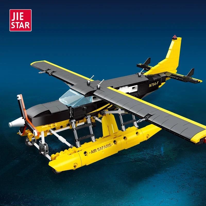 

739PCS Safari Seaplane Building Blocks Set, Classic Bush Plane Model Kit, Aviation, Assembl adult toy