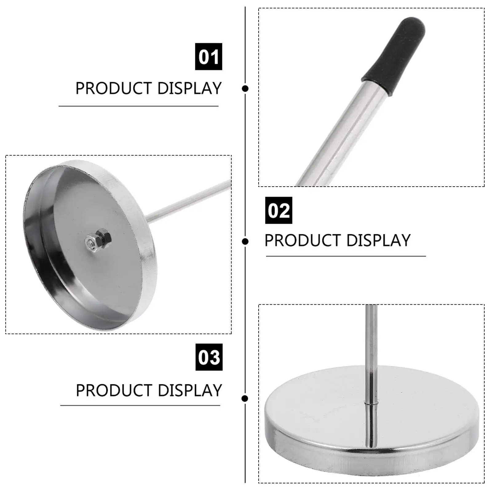 2pcs Metal Receipt Spike Desk Holder Round Base Kitchen Restaurant Memo Note Ticket Holder