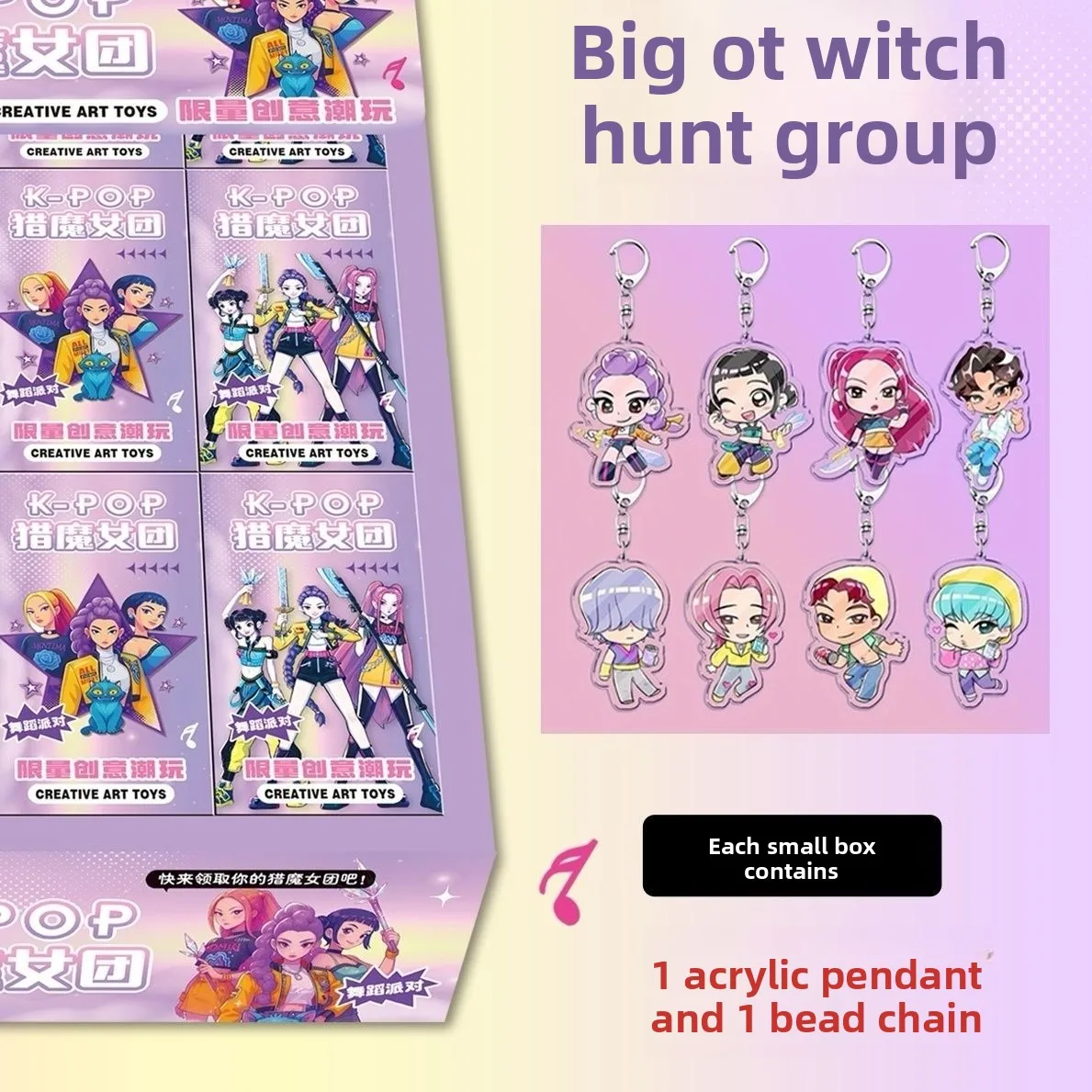 مجموعة سلسلة مفاتيح أكريليك ممتازة مكونة من 24 قطعة، صندوق أعمى قابل للجمع بطابع الرسوم المتحركة K-POP، شخصيات لطيفة لتزيين العرض