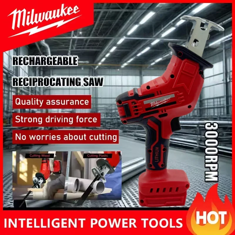 

NEW Milwaukee Cordless Reciprocating Saw 18V Adjustable Speed Electric Saw Wood Metal Pipe Cutting Tools