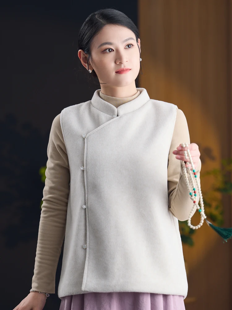 

Новый китайский шерстяной жилет для молодежи, осенне-зимняя верхняя одежда Ma Ji, внешний трендовый костюм Тан