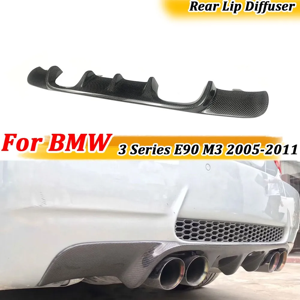 

Dry Carbon Fiber Rear lip Diffuser Spoiler for BMW 3 Series E90 M3 2005-2011 Back Bumper Guard Scratch Protector Car Styling FRP