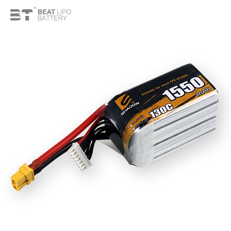 Imagem -05 - Bateria Recarregável Lipo para rc Quadcopter Helicóptero Fpv Racing Drone Peças de Reposição 1550mah 130c 6s 22.2v