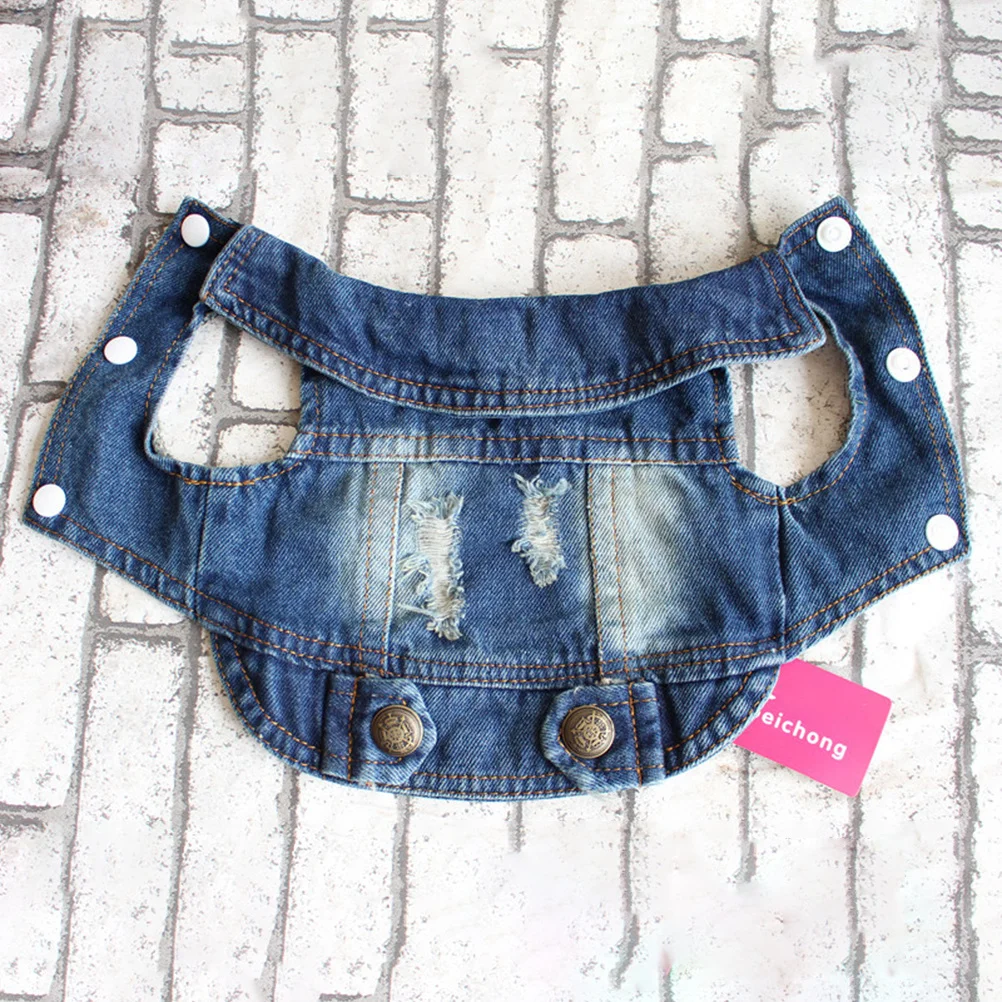 

Pet Denim Vest Dog Hoodie Xs Small Medium Dogs Fashionable Puppy Jacket Protection Dog Sleeveless Coat