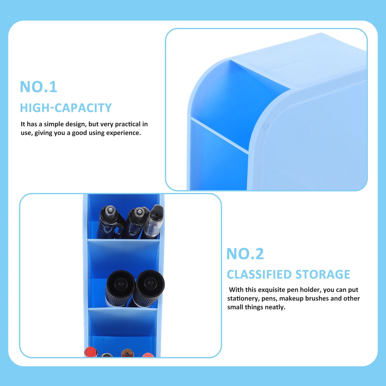 

2 Pcs Pen Holder Can for Desk Container Office Plastic Small Utensil Pencil Classroom Desktop Accessories Pens Writing Brush