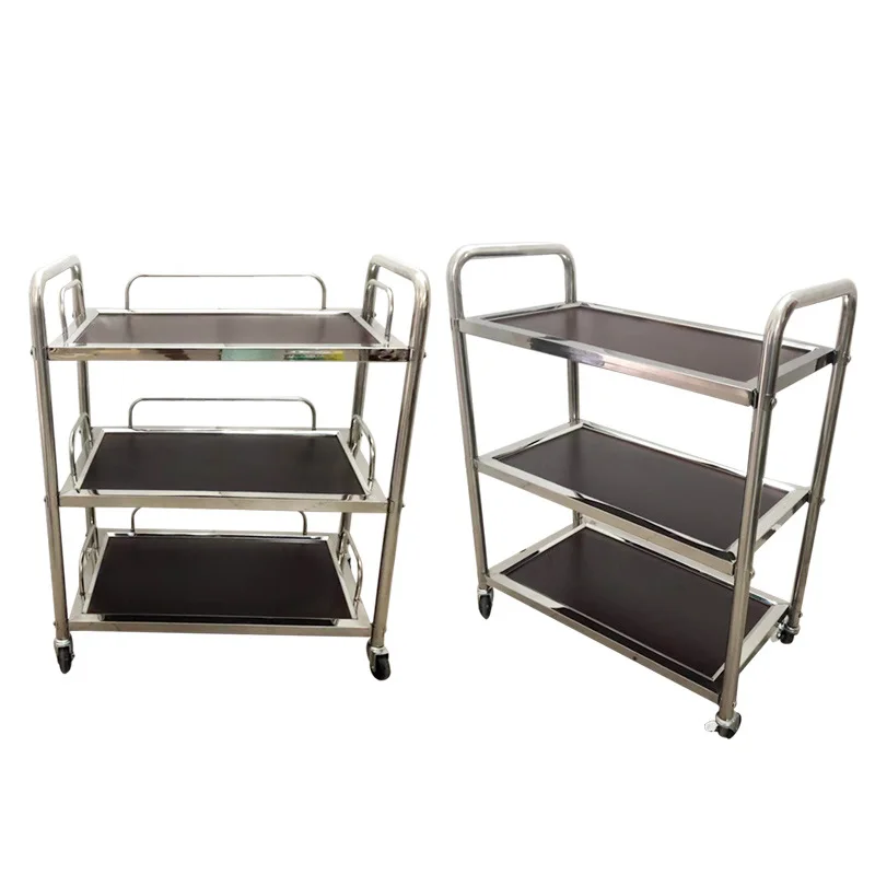 Wine cart, movable dining cart, mahogany patterned board hotel service cart, wine delivery cart