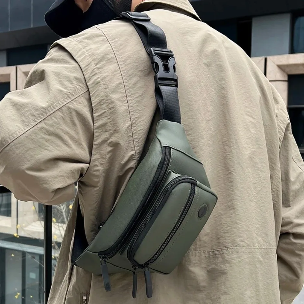 Casual Waterproof Waist Bag Pack Durable Nylon Adjustable Shoulder Strap Belt Pouch Multi-pocket Hip Bag Unisex