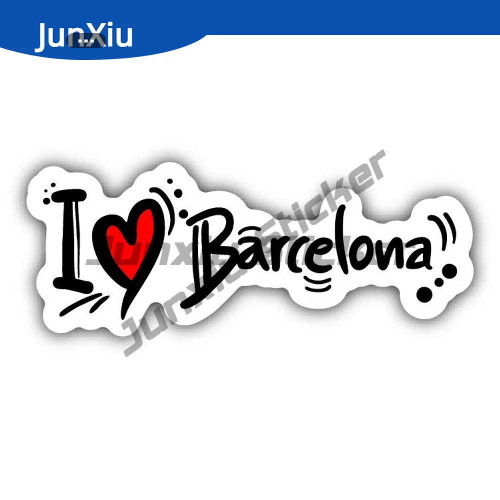 

I Love Barcelona Travel Slogan Sticker Car Car Laptop Trolley Case Motorcycle Helmet Wall Bumper Decal Motorcycle Stickers Pvc