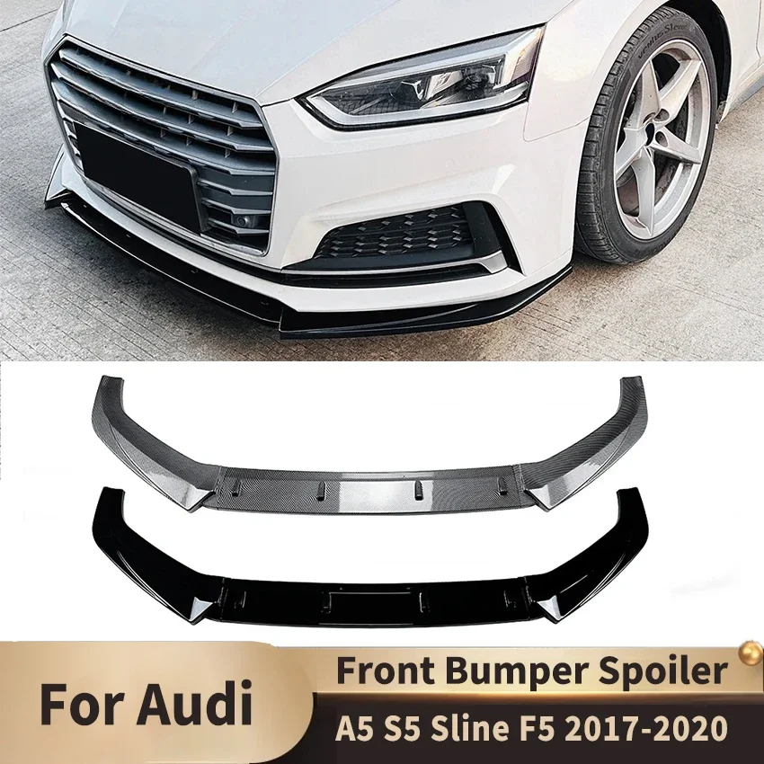 Car Front Bumper Lip Splitter Diffuser Body Kit Spoiler Bumper Guard Protector for Audi A5 S5 Sline F5 2017-2020 Accessories