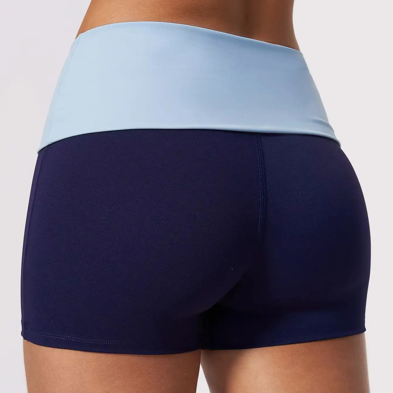 Fold over Waist Yoga Shorts Summer Women Butt Lifting Fitness Sport Short Tights Cycling Running Shorts Female Workout Gym Short