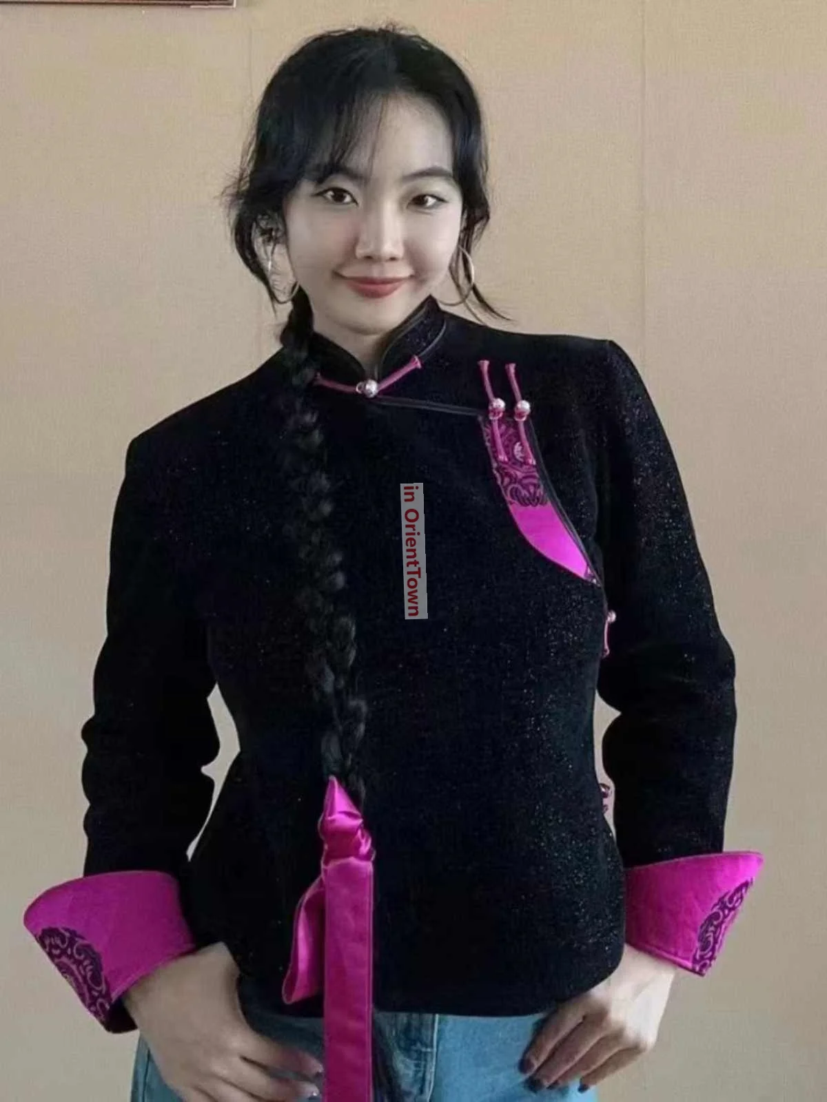 Spring and Autumn Winter Mongolian Element Women's Tops Classic Short Ethnic Coat Ulan Bator Trend Lady Boutique Jacket TP012