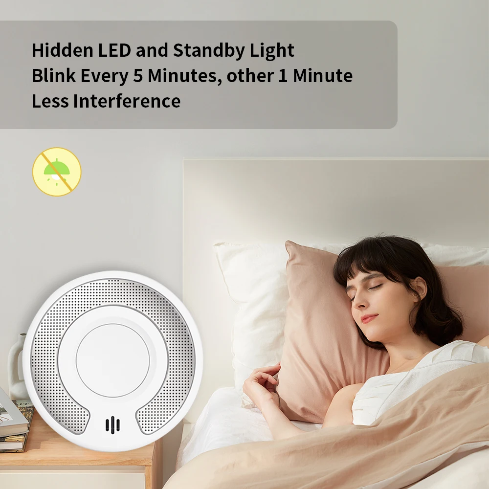 Stand-alone Smoke Detector with 10-Year Life Lithium Battery, Photoelectric Smoke Alarm, CE, UKCA, DIN EN 14604, VS03