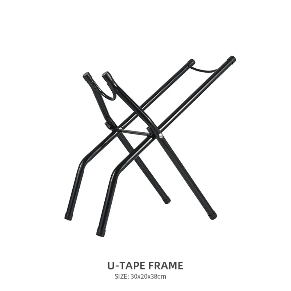 Black Foldable Water Bottle Stand Iron Frame PVC Non Slip Feet for Home Office Camping Outdoor Use 29x21x39cm Dimensions