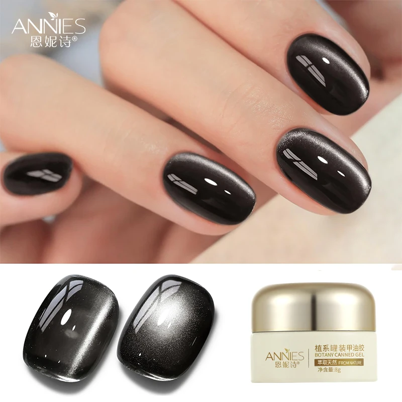 8g Schwarz Glas Katze Magnetische Gel Nagellack Ultra Glanz Glitter Soak Off UV LED Gel Nail art Lack katze Auge Gel Für Salon