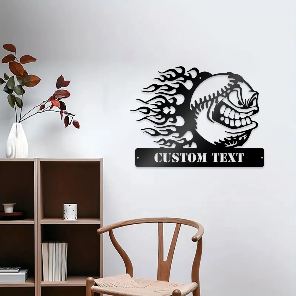 

1PC Fashion Angry baseball Personalized Name Metal artwork Tin Plaque Tin Wall Signs For Bedroom Decor