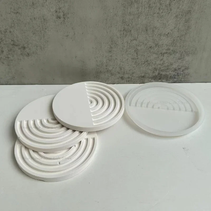 Meia lua listra coaster resina epóxi molde copo esteira fundição molde de silicone diy cristal resina cola epoxy molde bandeja de gesso molde