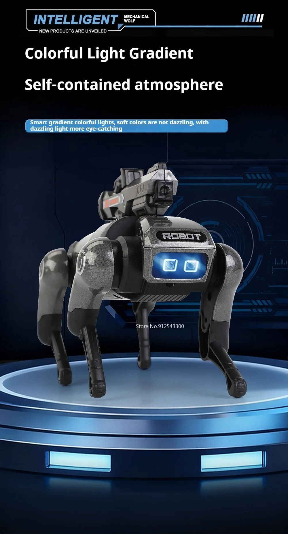 Legierung Mechanische Wolf Technologie Maschine Modell Spielzeug Intelligente Walking Sound Licht Touch Sensing Roboter Spielzeug für Jungen Geschenke – Detail 8
