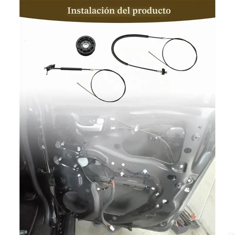 72546TK8A01 Power Sliding Door Cable Assembly with Grooved Pulley, End Fittings, and Mounting Pieces for Existing Vehicle D7YA