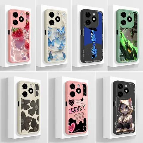 Petty Funda pour itel P55 P55Plus Coque de téléphone mode fraise boîtier Silicone Coque souple pour P55 + étuis itelP55 Coque Carcas