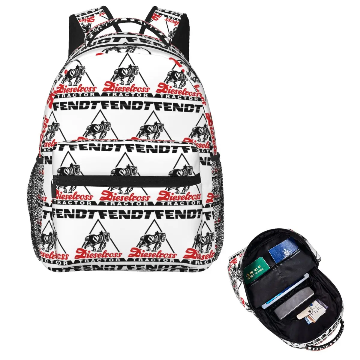Fendt Dieselross Tractor Student Backpack School Bag Hiking Travel Daypack for Men Women Fashion Bookbag Shoulder Bags