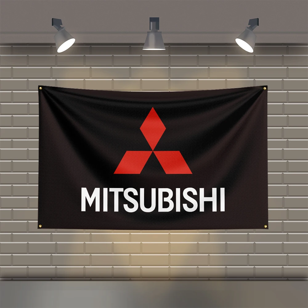 3x5 Ft M-Mitsubishis Racing  Flag Polyester Printed Cars Flags for Room Garage Decor