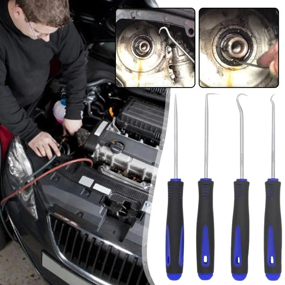 

4PCS 165mm Blue Car Oil Seal Screwdriver Set Hose Removal Set Repair Puller Hook Tools O Pick Remover Hooks Gasket Seal O6Z5