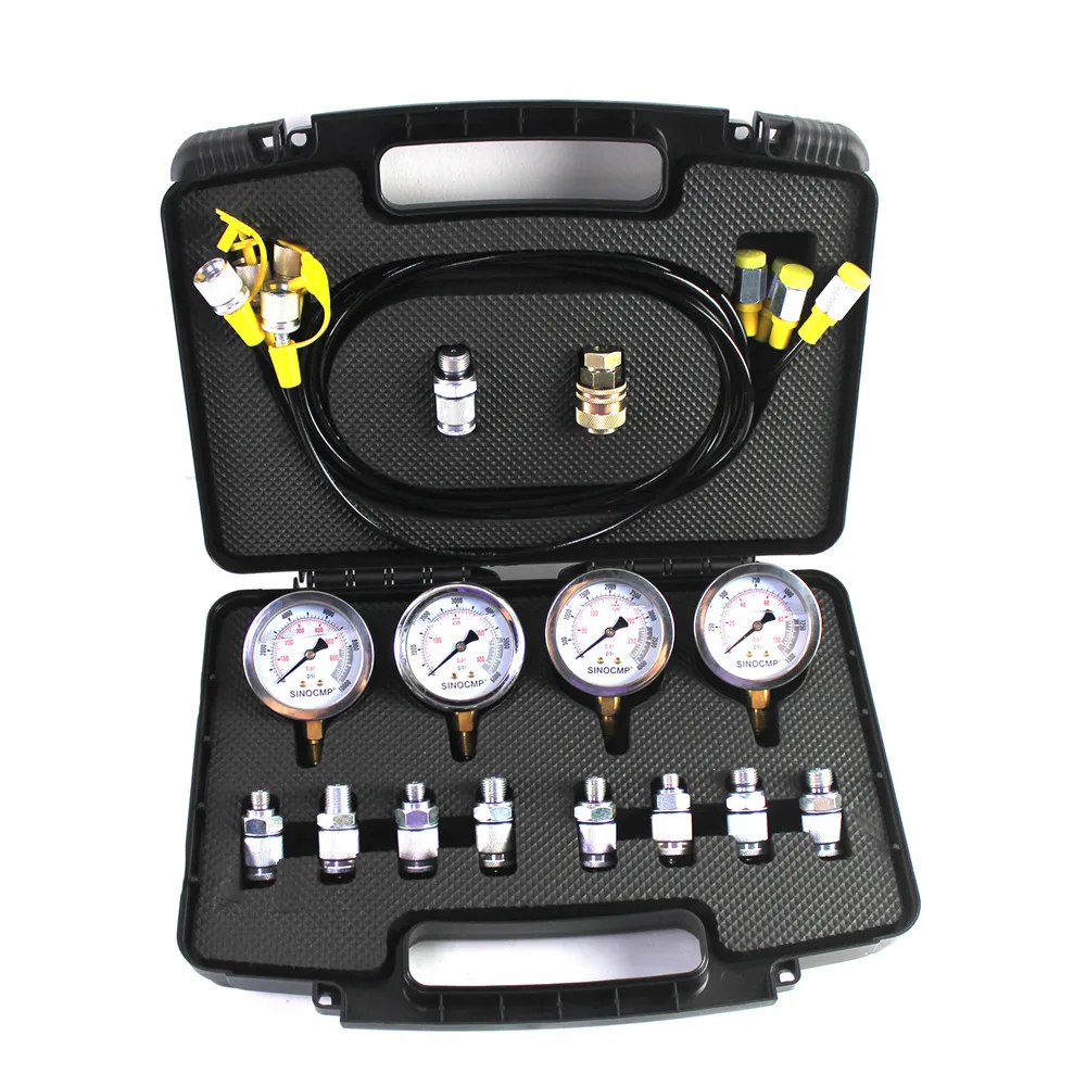 Excavator Hydraulic Pressure Gauges Kit Upgraded Version Pressure Measuring Instruments For 10000PSI 600BAR 60MPa Pressure Gauge