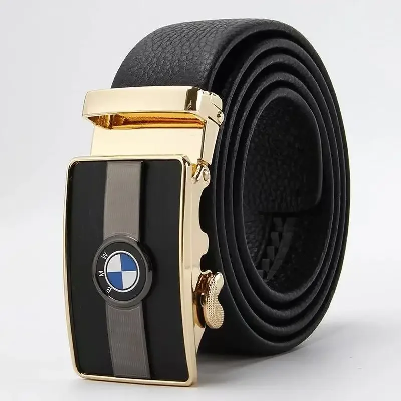 BMW Luxury Belt for Men PU Leather Belt Metal BMW Buckle High Quality Famous Brand Designer Waist Strap Belt for Jeans Plus Size