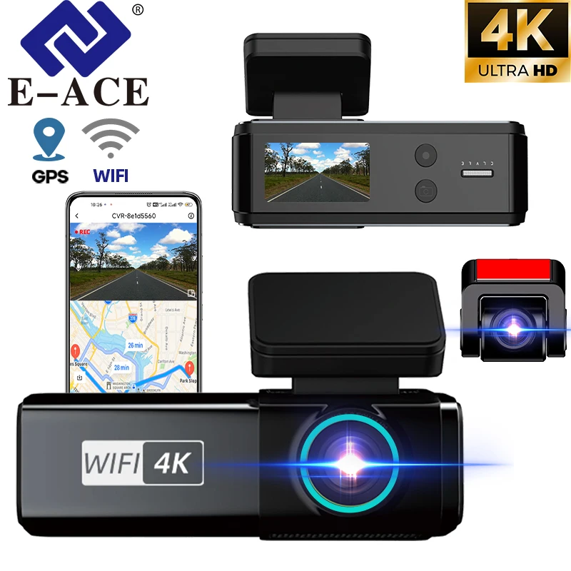 

4K Dash Camera HD Night Vision Optional 1080P Rear Camera 24h Parking Monitoring APP Control GPS WIFI Driving Recorder