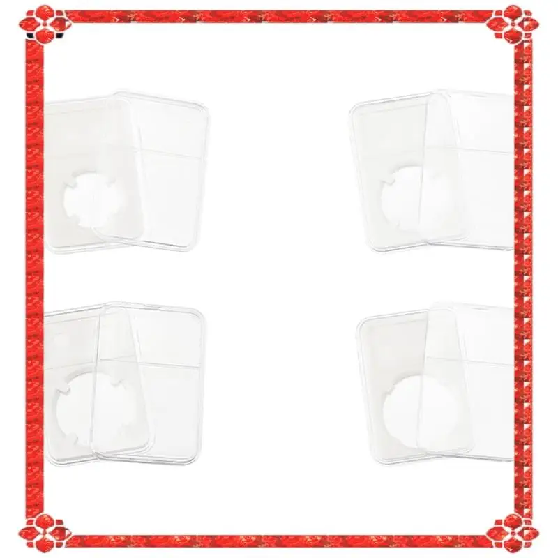 

24-Hour Delivery 8Pcs Coin Slab Snap Display Holder, 4 Size White Coin Cases For Collectors Coin Display Box Plastic Dollar Coin