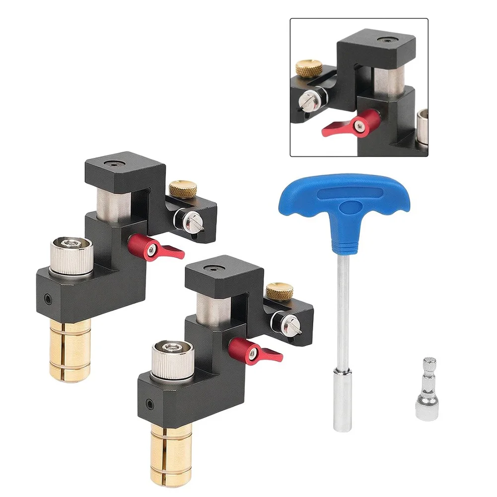 Track Saw Side Flip Stop Quick Adjust Positioning Jig Aluminum Alloy Precision Woodworking For MFT Table Limit Stop With Wrench