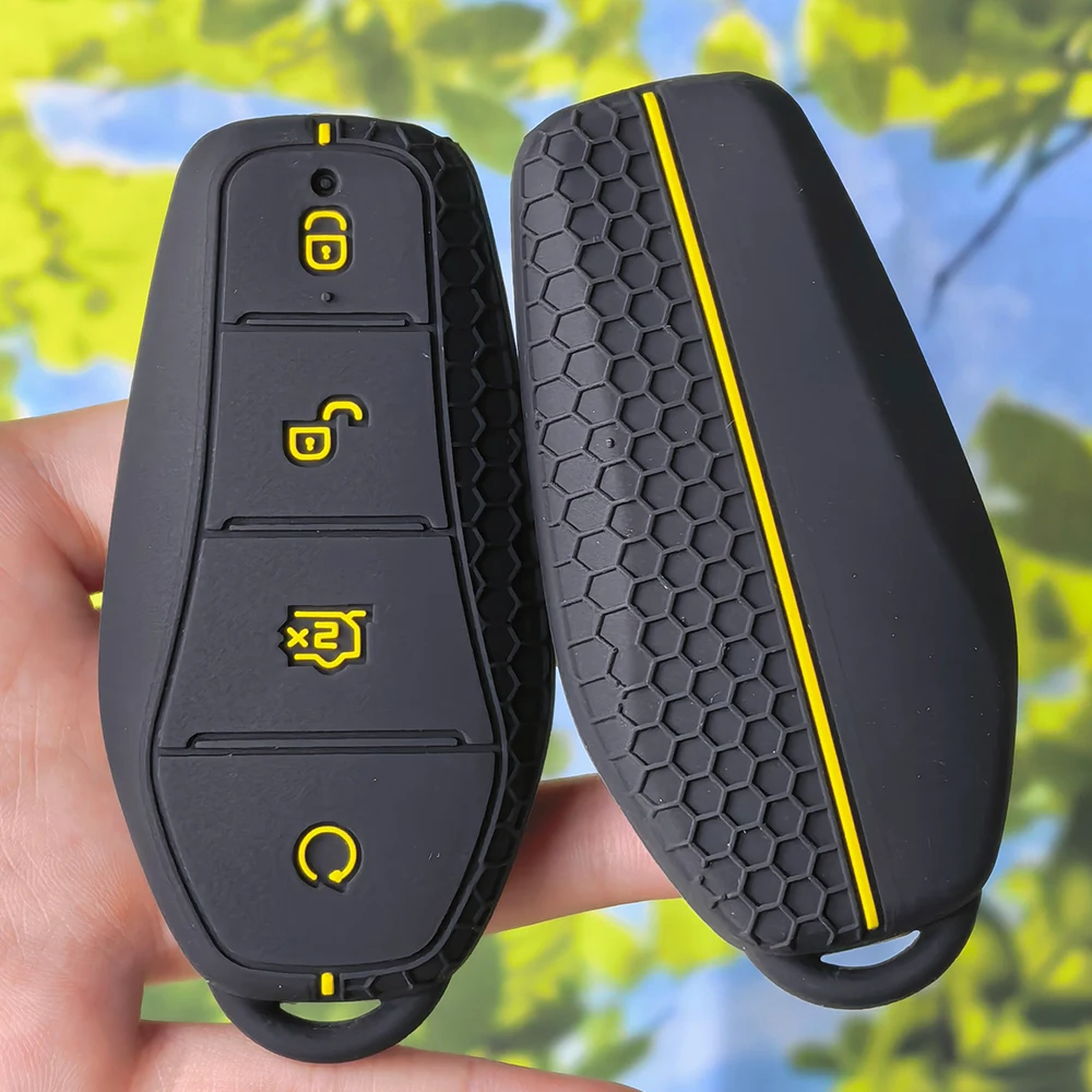 Ergonomic Silicone Smart Key Holder Honeycomb Cover For BYD Atto 3 Han EV Dolphin Song PRO Max Tang DM Yuan E2 Qin PLUS