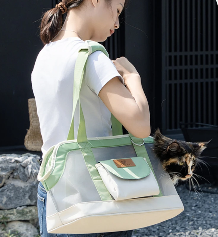 Summer Breathable Cat Outgoing Bag Portable Anti Stress Pet Handbag Large Capacity Dog Backpack Pet Travel Backpack