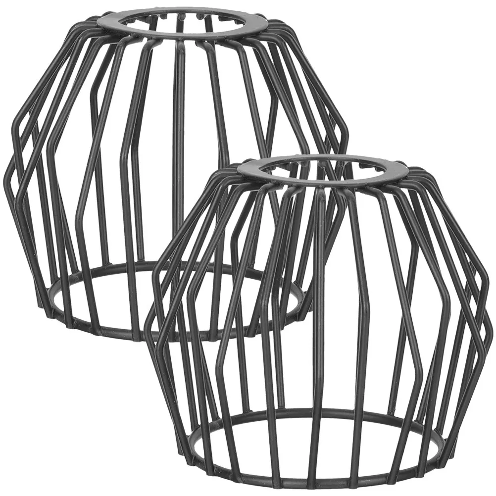 

2Pcs Iron Art Hanging Lampshade Hollow Out Decorative Pendant Lamp Cover Replacement Light Shade for Indoor Lamp Shade