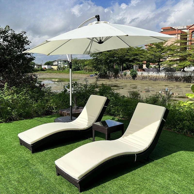 

Outdoor beach pool seaside leisure lounge chair combination outdoor villa courtyard scenic area simple rattan furniture