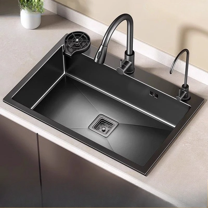 

Кухонная мойка из нержавеющей стали 304, большая одинарная раковина, утолщенная раковина для овощей, нанопокрытие, бытовая посудомоечная машина, раковина ручной работы