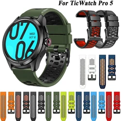 24mm Silicone Sport Watch Band Strap For TicWatch Pro 5 Wristband Replacement For TicWatch Pro 5 Smart Watchband Bracelet Correa