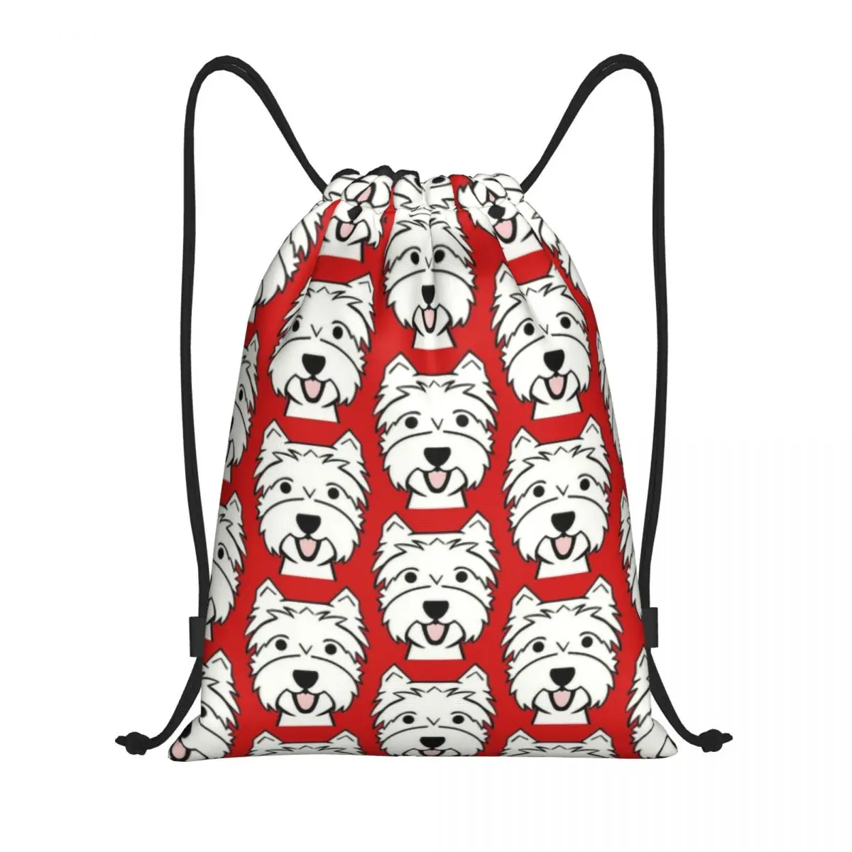 

Cute West Highland Terrier Puppy Drawstring Bag Men Women Portable Sports Gym Sackpack Westie Dog Training Backpacks