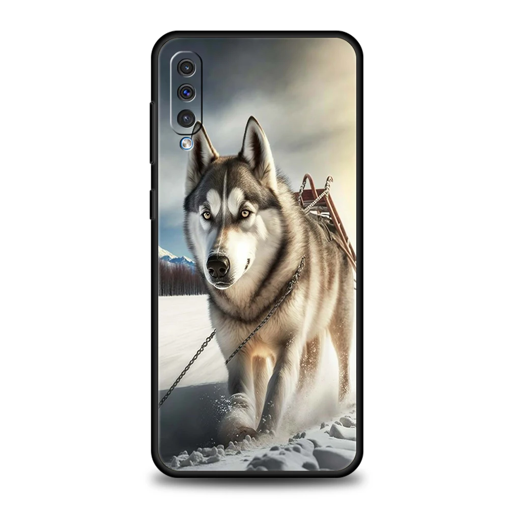 Siberian Husky Sled Dog Phone Case for Samsung Galaxy A24 A13 A53 A73 A33 A22 A12 5G A02 A03 A70 A50 A10 A20 A30 Silicone Cover