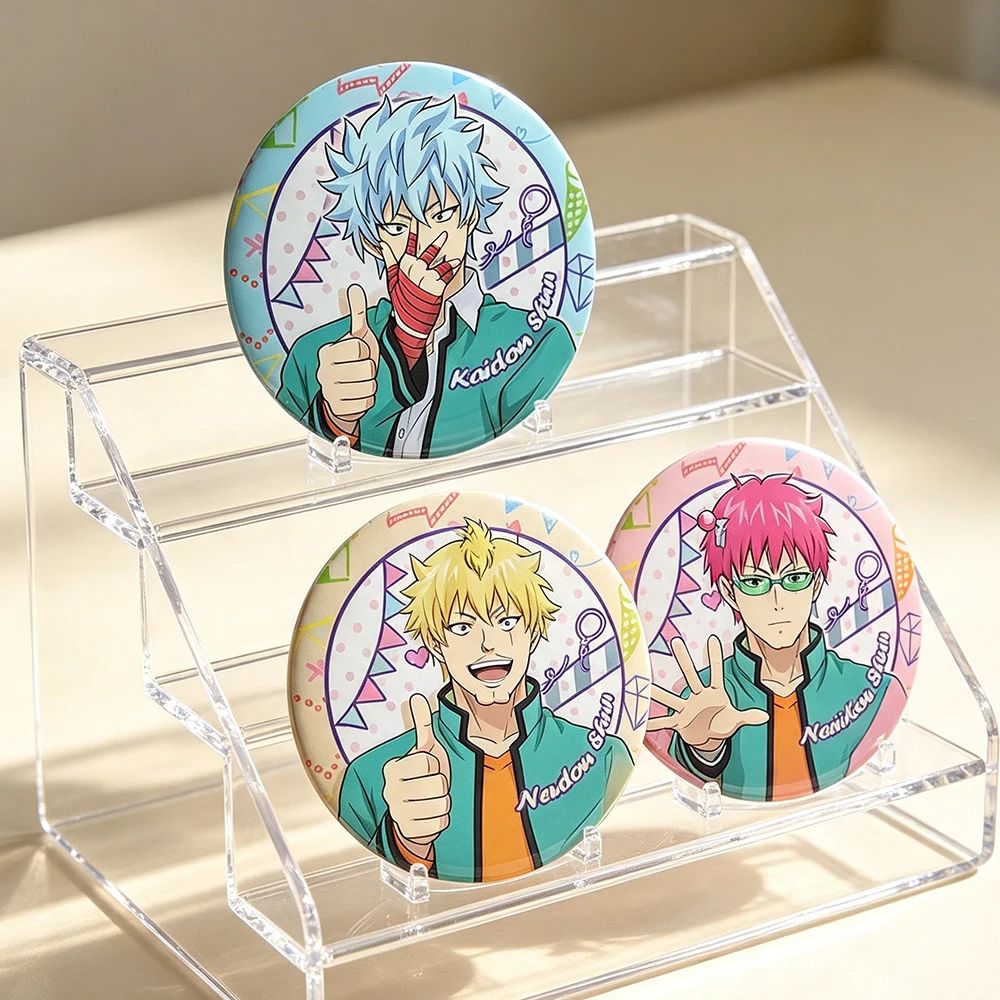 Anime The Disastrous Life of Saiki K Saiki Kusuo Teruhashi Kokomi Cosplay COSTUME Badge Pin SPTE Tinplate Brooch Prop Gift