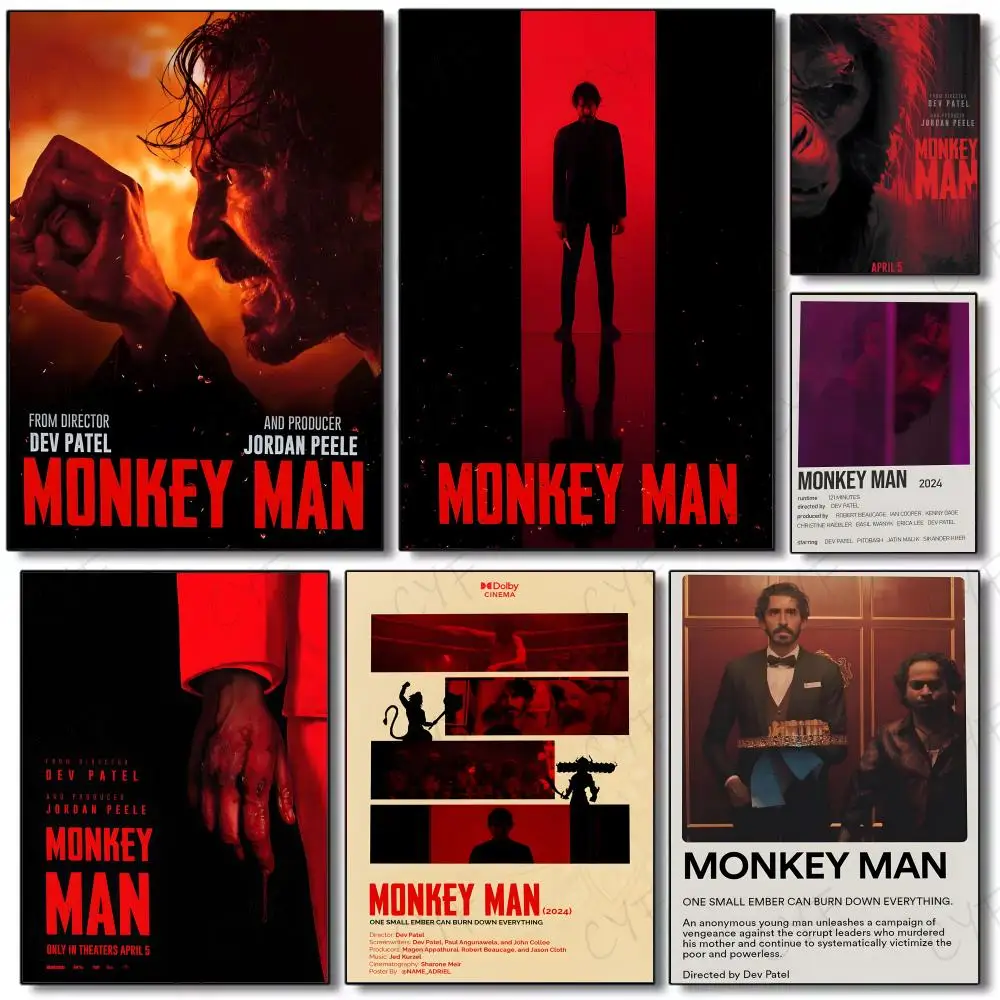 M-Monkey M-Man Thrilling Action Movie Poster Poster Painting Wall Art Mural for Living Room Home Decor and Gifts