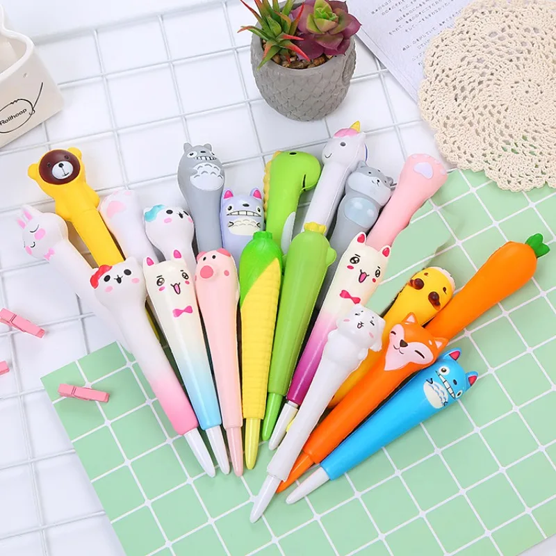 Novelty Cartoon Stress Relieve Squishy Gel Pen Squeeze Foam Pen Cute School Office Supplies Gift Stationery