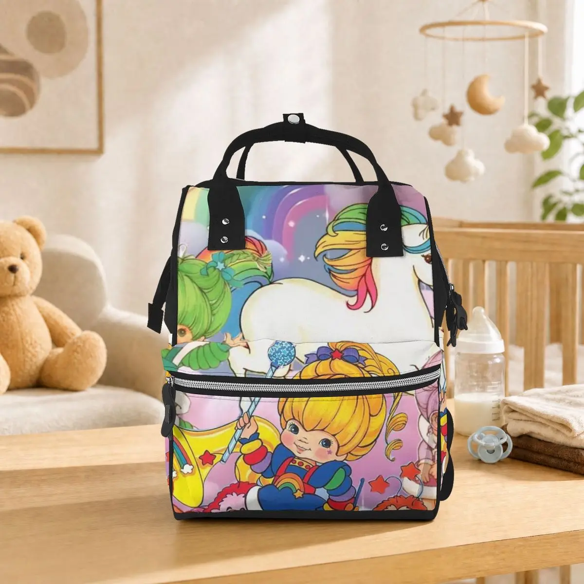 Cartoon Cute Rainbow Brite Student Backpack School Bag Hiking Travel Daypack for Men Women Bookbag Shoulder Bags