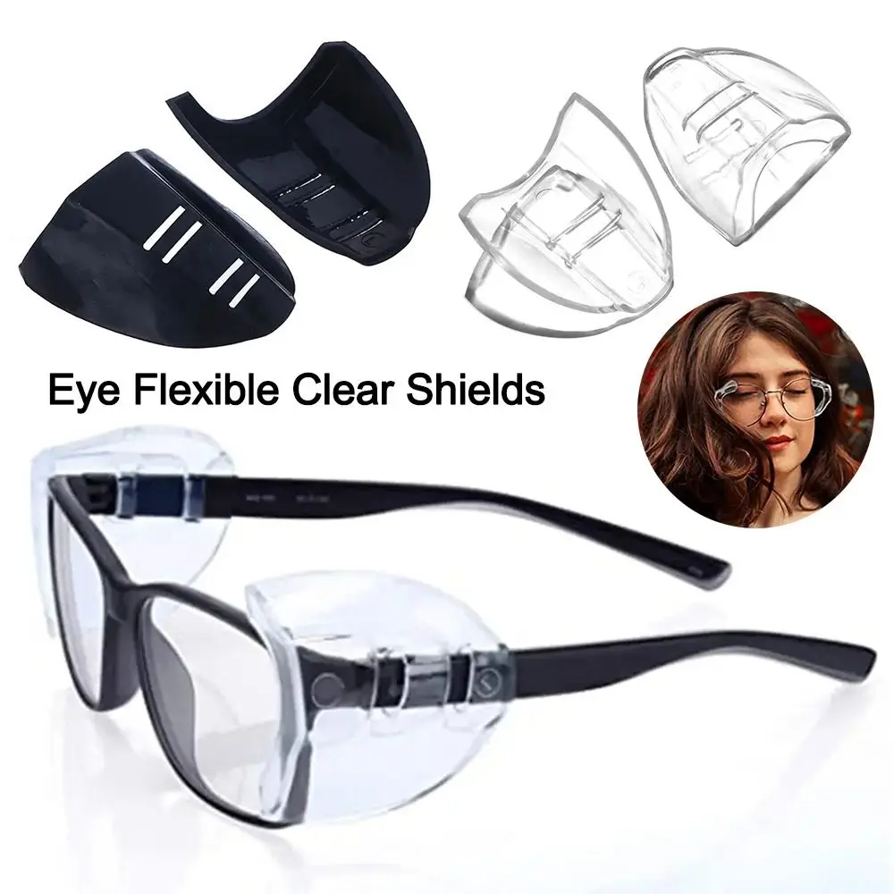 

Fashion Eye Flexible Clear Shields Side Safety Goggles Glasses 95% Protection Universal Anti Fog For Women Men